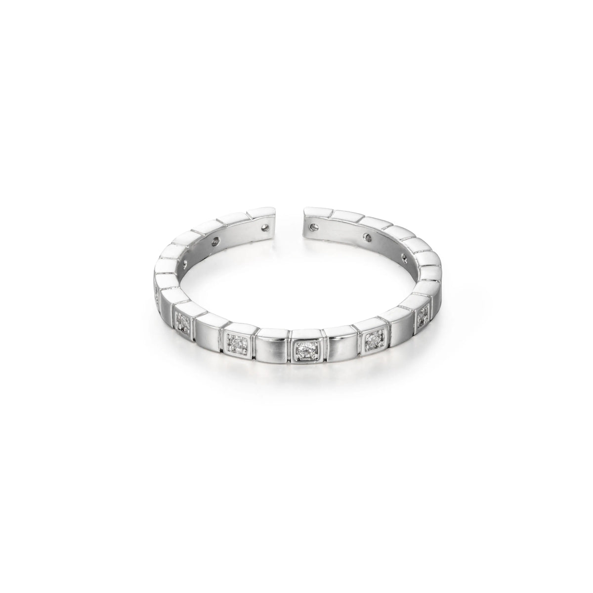 Silver-Tone Brass Geometric Open Rings | 4 Styles