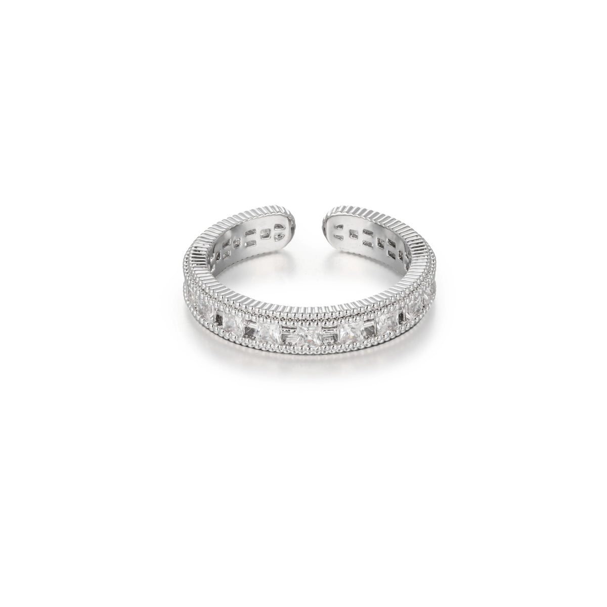 Silver-Tone Brass Geometric Open Rings | 4 Styles