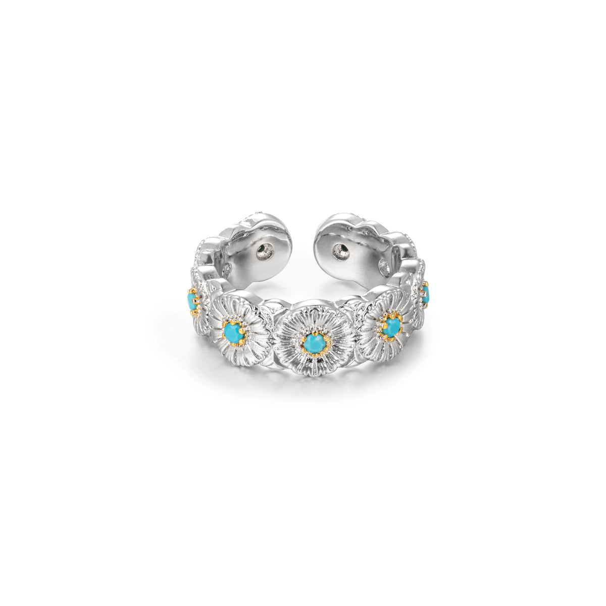 Silver-Tone Brass Open Heart Rings | 4 Styles