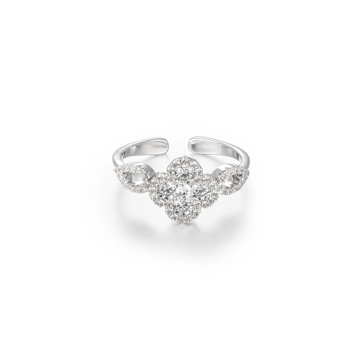 Silver-Tone Brass Open Heart Rings | 4 Styles