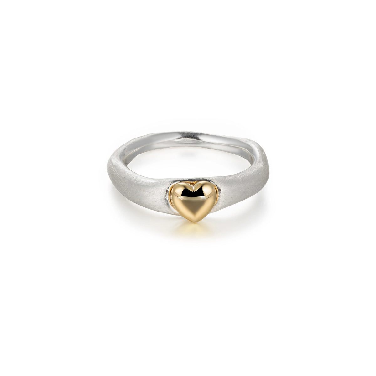 Two-Tone Brass Open Heart Rings | 2 Styles