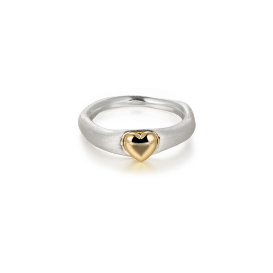 Two-Tone Brass Open Heart Rings | 2 Styles