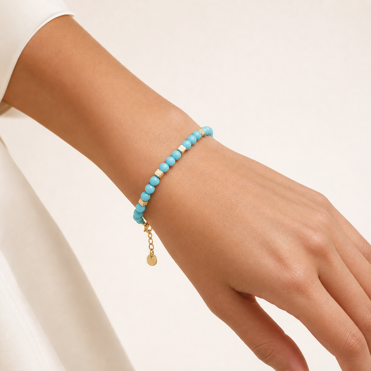Wholesale 9Pcs Agate Bead Bracelet Set | 18K Gold PVD Steel