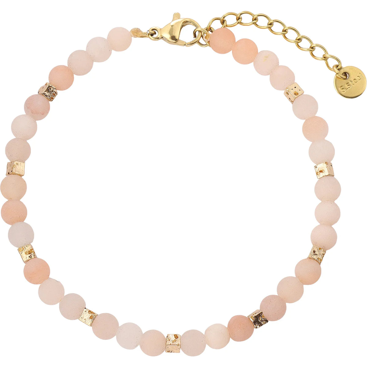 Wholesale 9Pcs Agate Bead Bracelet Set | 18K Gold PVD Steel