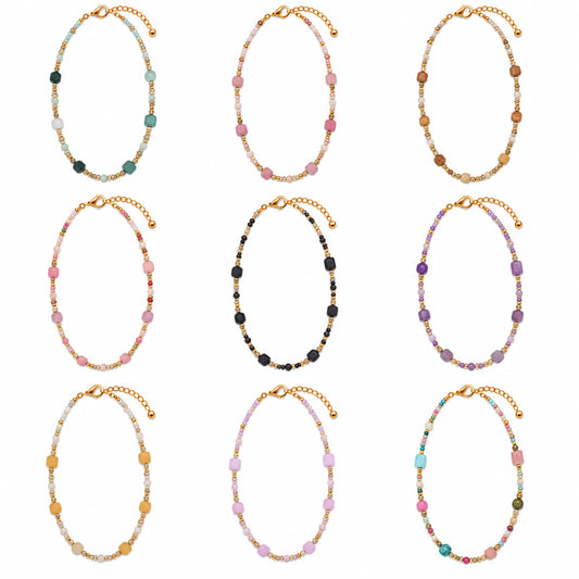 Wholesale Assorted Natural Stone Bead Necklace Collection | 9 Pcs