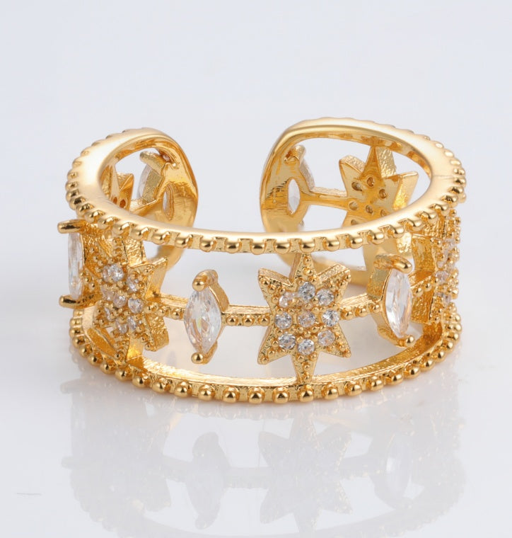 Gold-Plated Brass Statement & Animal Open Rings – 6 Styles