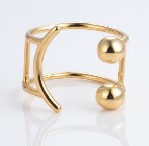 Sphere Cuff gold-plated brass ring