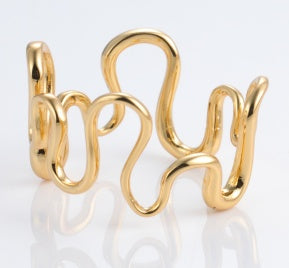 Love Script gold-plated brass ring