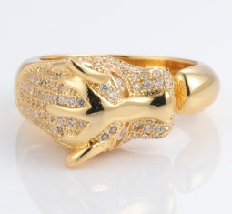 Panther Wrap gold-plated brass ring