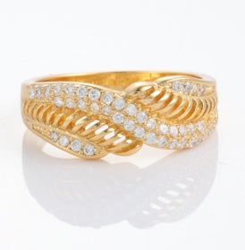 Gold-Plated Brass Geometric & Link Rings – 8 Styles