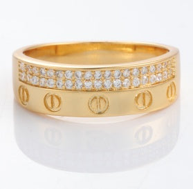 Screw Band gold-plated brass ring