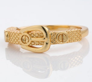 Buckle Chain gold-plated brass ring
