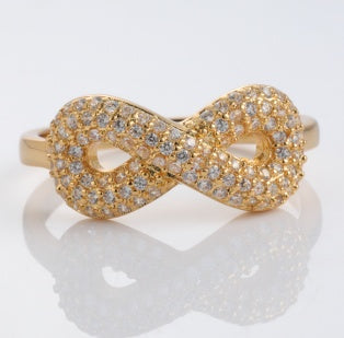 Gold-Plated Brass Crystal Motif Rings – 8 Styles
