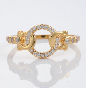 Open Circle gold-plated brass ring