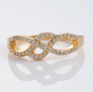 Open Infinity gold-plated brass ring