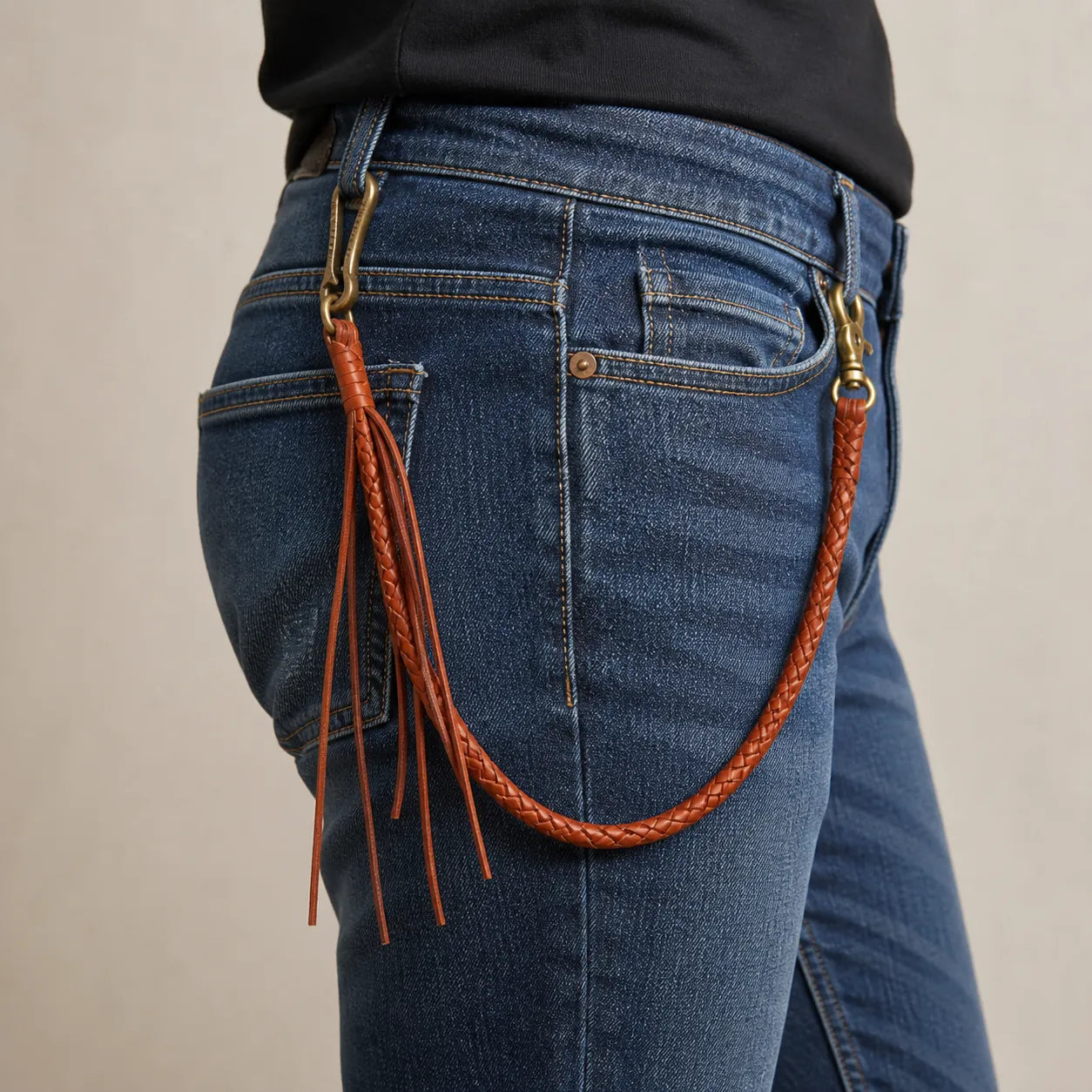 Leather Tassel Jean Chain – Western Accent