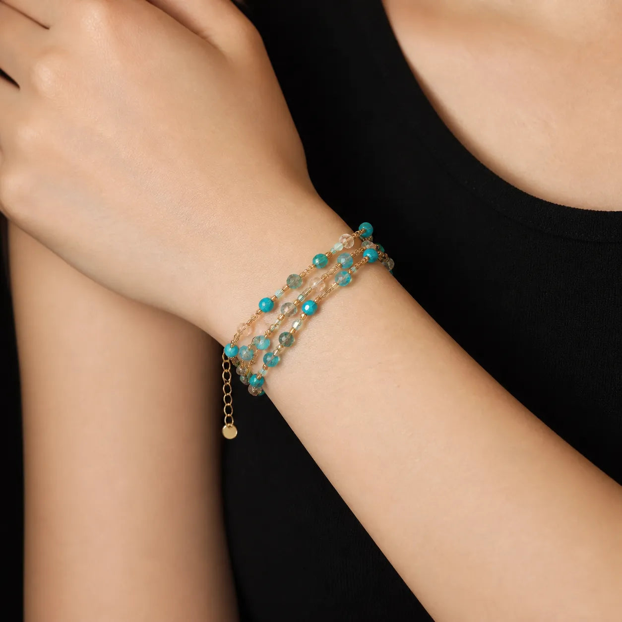 Turquoise Multi-Strand Natural Stone Bracelet