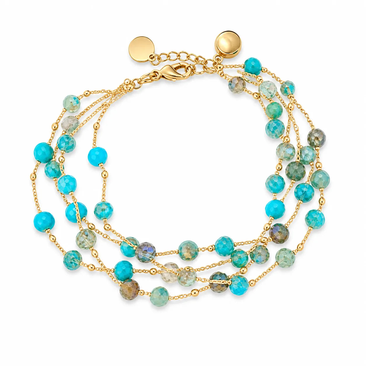 Turquoise Multi-Strand Natural Stone Bracelet