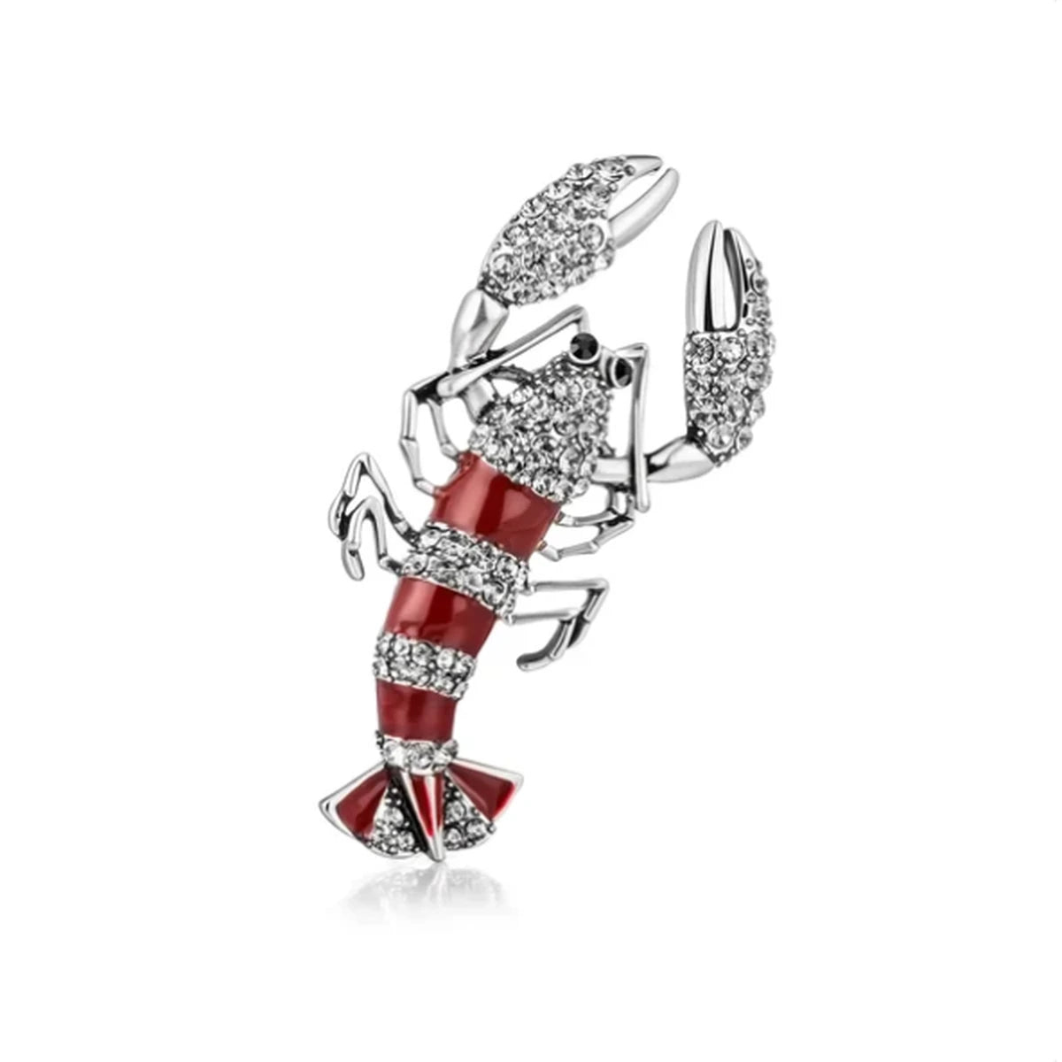 Crystal Lobster Brooch – Antique Finish